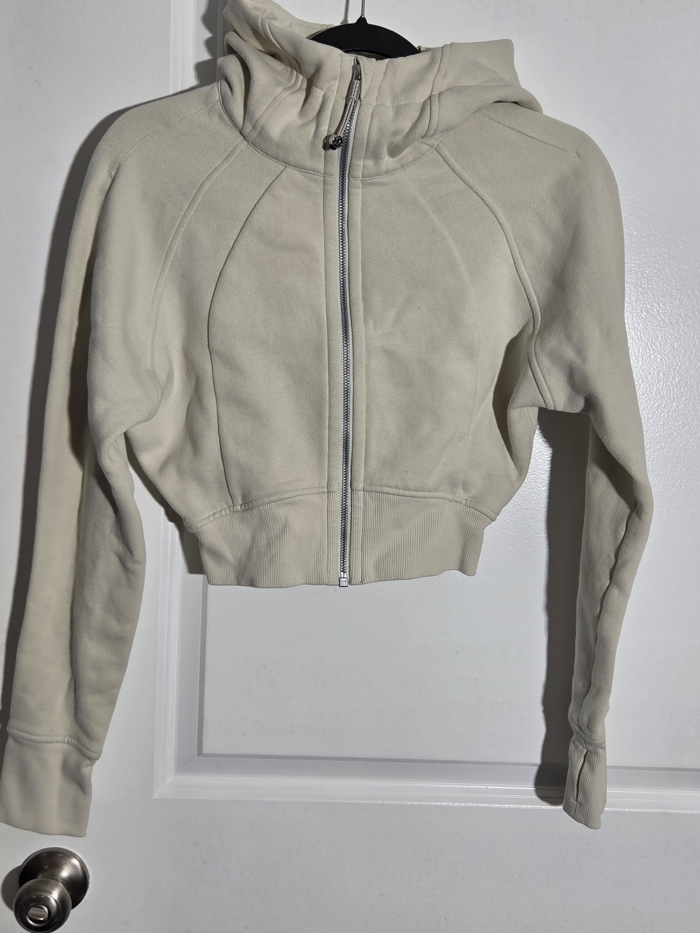 Lululemon Scuba Full-Zip Cropped Hoodie Size 4 Cream